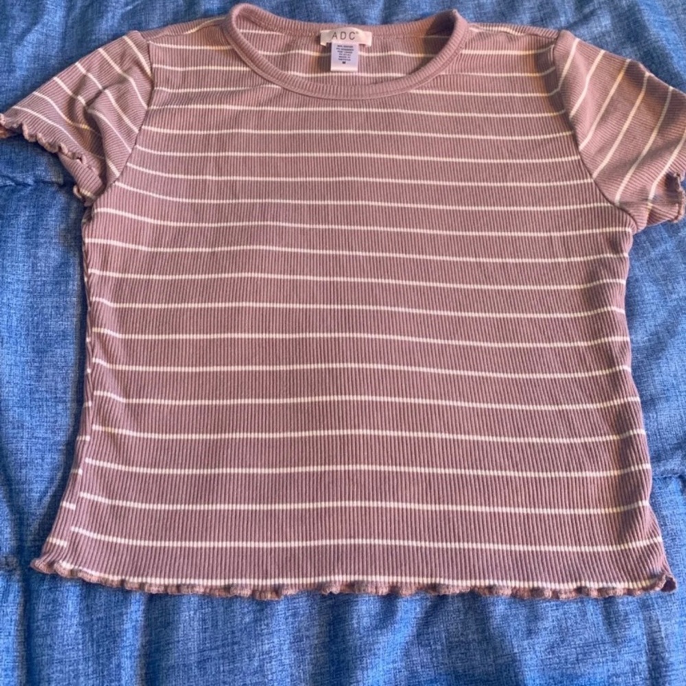 Purple striped crop top